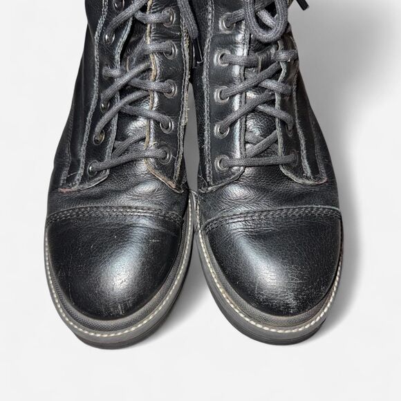 River Island Women's Black Laced and Zipper Combat Boots - Picture 5 of 7